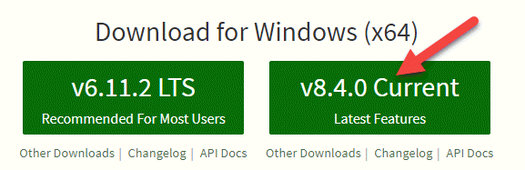 Download en installeer node.js
